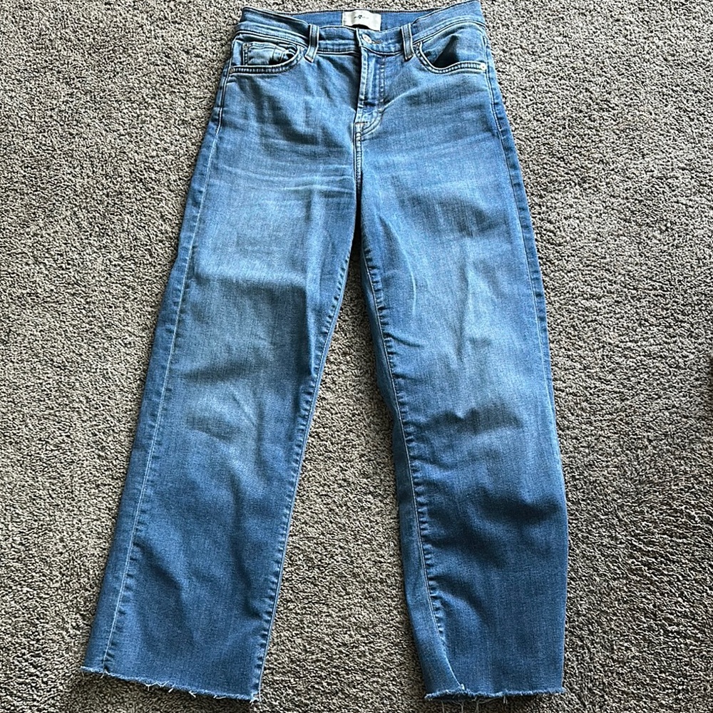 7 For All Mankind Cropped Alexa with Raw Hem
